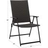 SAFAVIEH Outdoor Patio Furniture Collection – Simon Textilene Folding Chair (PAT6901)(Black/Grey)