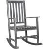 SAFAVIEH PAT6707K Outdoor Collection Barstow Dark Slate Gray Rocking Chair(Ash Grey)