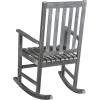 SAFAVIEH PAT6707K Outdoor Collection Barstow Dark Slate Gray Rocking Chair(Ash Grey)