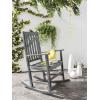 SAFAVIEH PAT6707K Outdoor Collection Barstow Dark Slate Gray Rocking Chair(Ash Grey)