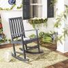 SAFAVIEH PAT6707K Outdoor Collection Barstow Dark Slate Gray Rocking Chair(Dark Slate Gray)