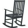 SAFAVIEH PAT6707K Outdoor Collection Barstow Dark Slate Gray Rocking Chair(Dark Slate Gray)