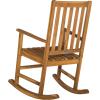 SAFAVIEH PAT6707K Outdoor Collection Barstow Dark Slate Gray Rocking Chair(Teak)