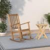 SAFAVIEH PAT6707K Outdoor Collection Barstow Dark Slate Gray Rocking Chair(Teak)