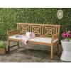 SAFAVIEH PAT6737A Outdoor Collection Del Mar 3 Seat Bench(Natural / Beige)