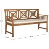 SAFAVIEH PAT6737A Outdoor Collection Del Mar 3 Seat Bench(Natural / Beige)