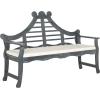 SAFAVIEH PAT6741A Outdoor Collection Azusa Bench(Ash Grey / Beige)