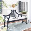 SAFAVIEH PAT6741A Outdoor Collection Azusa Bench(Dark Slate Gray / Beige)