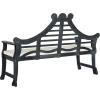 SAFAVIEH PAT6741A Outdoor Collection Azusa Bench(Dark Slate Gray / Beige)