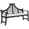 SAFAVIEH PAT6741A Outdoor Collection Azusa Bench(Dark Slate Gray / Beige)