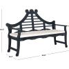 SAFAVIEH PAT6741A Outdoor Collection Azusa Bench(Dark Slate Gray / Beige)