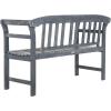 SAFAVIEH PAT6742A Outdoor Collection Porterville 2 Seat Bench(Ash Grey)