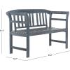 SAFAVIEH PAT6742A Outdoor Collection Porterville 2 Seat Bench(Ash Grey)