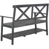 SAFAVIEH PAT6744A Collection Mayer Black 49.21″ Outdoor Bench(Ash Grey)