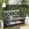 SAFAVIEH PAT6744A Collection Mayer Black 49.21″ Outdoor Bench(Ash Grey)