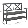 SAFAVIEH PAT6744A Collection Mayer Black 49.21″ Outdoor Bench(Ash Grey)