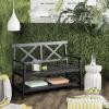 SAFAVIEH PAT6744A Collection Mayer Black 49.21″ Outdoor Bench(Dark Slate Gray)