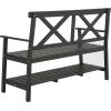 SAFAVIEH PAT6744A Collection Mayer Black 49.21″ Outdoor Bench(Dark Slate Gray)