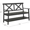 SAFAVIEH PAT6744A Collection Mayer Black 49.21″ Outdoor Bench(Dark Slate Gray)