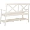 SAFAVIEH PAT6744A Collection Mayer Black 49.21″ Outdoor Bench(White)