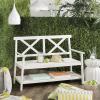 SAFAVIEH PAT6744A Collection Mayer Black 49.21″ Outdoor Bench(White)