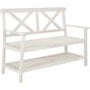SAFAVIEH PAT6744A Collection Mayer Black 49.21″ Outdoor Bench(White)