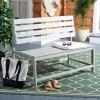 SAFAVIEH PAT6753A Collection Ruben Teak Balcony Bench and Table Outdoor Set(Ash Grey)