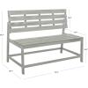 SAFAVIEH PAT6753A Collection Ruben Teak Balcony Bench and Table Outdoor Set(Ash Grey)