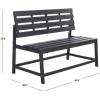 SAFAVIEH PAT6753A Collection Ruben Teak Balcony Bench and Table Outdoor Set(Dark Slate Gray)