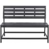 SAFAVIEH PAT6753A Collection Ruben Teak Balcony Bench and Table Outdoor Set(Dark Slate Gray)