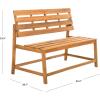 SAFAVIEH PAT6753A Collection Ruben Teak Balcony Bench and Table Outdoor Set(Natural)