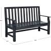 SAFAVIEH Patio Collection Edwin Adirondack Acacia Wood Bench(Dark Slate Gray)