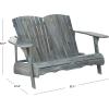 SAFAVIEH Patio Collection Hampton Adirondack Acacia Wood Bench(Ash Grey)