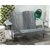 SAFAVIEH Patio Collection Hampton Adirondack Acacia Wood Bench(Ash Grey)