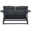 SAFAVIEH Patio Collection Hampton Adirondack Acacia Wood Bench(Dark Slate Gray)