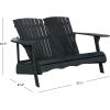 SAFAVIEH Patio Collection Hampton Adirondack Acacia Wood Bench(Dark Slate Gray)