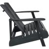 SAFAVIEH Patio Collection Hampton Adirondack Acacia Wood Bench(Dark Slate Gray)