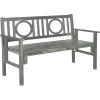 Safavieh Outdoor Living Collection Piedmont Folding Bench(Ash Grey)