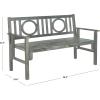 Safavieh Outdoor Living Collection Piedmont Folding Bench(Ash Grey)