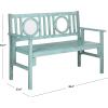 Safavieh Outdoor Living Collection Piedmont Folding Bench(Beach House Blue)