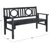 Safavieh Outdoor Living Collection Piedmont Folding Bench(Dark Slate Gray)