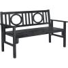 Safavieh Outdoor Living Collection Piedmont Folding Bench(Dark Slate Gray)