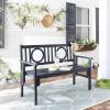 Safavieh Outdoor Living Collection Piedmont Folding Bench(Dark Slate Gray)