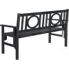 Safavieh Outdoor Living Collection Piedmont Folding Bench(Dark Slate Gray)