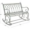 Safavieh PAT5021A Outdoor Collection Ressi Pearl White Rock Bench(Antique Dark Green)