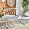 Safavieh PAT5021A Outdoor Collection Ressi Pearl White Rock Bench(Antique Dark Green)