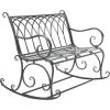 Safavieh PAT5021A Outdoor Collection Ressi Pearl White Rock Bench(Black Rust)