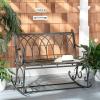 Safavieh PAT5021A Outdoor Collection Ressi Pearl White Rock Bench(Black Rust)