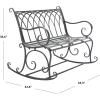 Safavieh PAT5021A Outdoor Collection Ressi Pearl White Rock Bench(Black Rust)