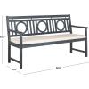 Safavieh PAT6736A Outdoor Collection Montclair 3 Seat Bench(Ash Grey / Beige)